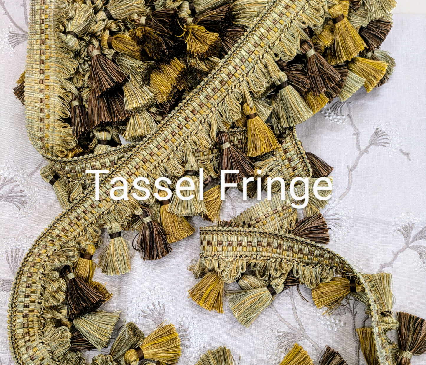 Coffee & Gold Tassel Fringe