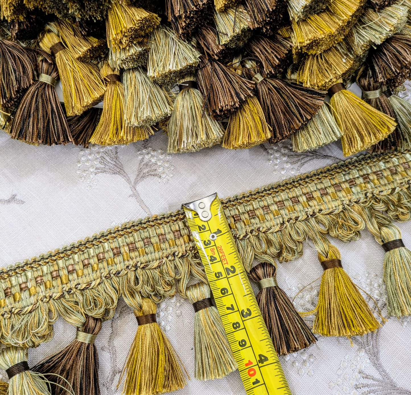 Coffee & Gold Tassel Fringe