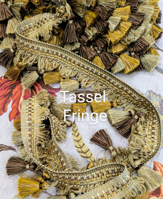 Coffee & Gold Tassel Fringe