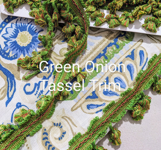 Discontinued Green, Onion Head, Tassel Trim - REDUCED