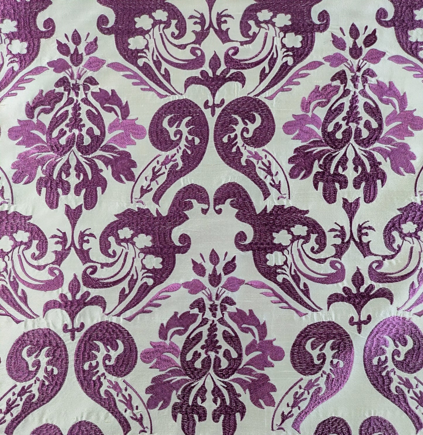 Manuel Canovas Purple Silk Damask 1.5m Remnant