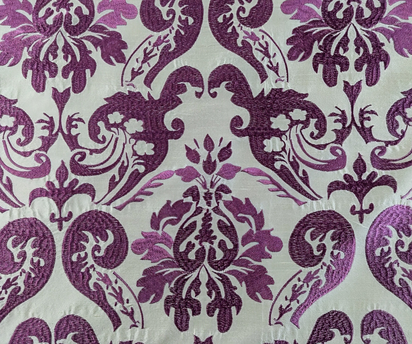 Manuel Canovas Purple Silk Damask 1.5m Remnant
