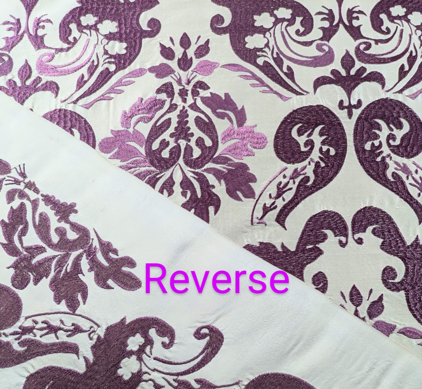 Manuel Canovas Purple Silk Damask 1.5m Remnant
