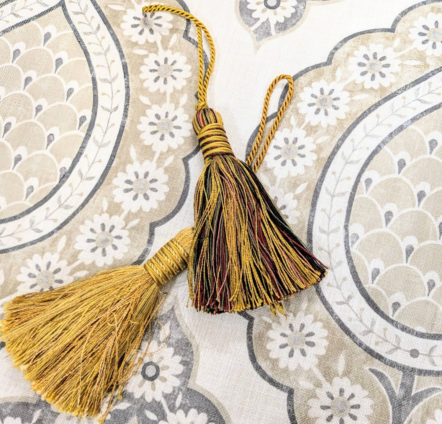 Gold Bound neck Tassels / Gold Multi colour Tassels