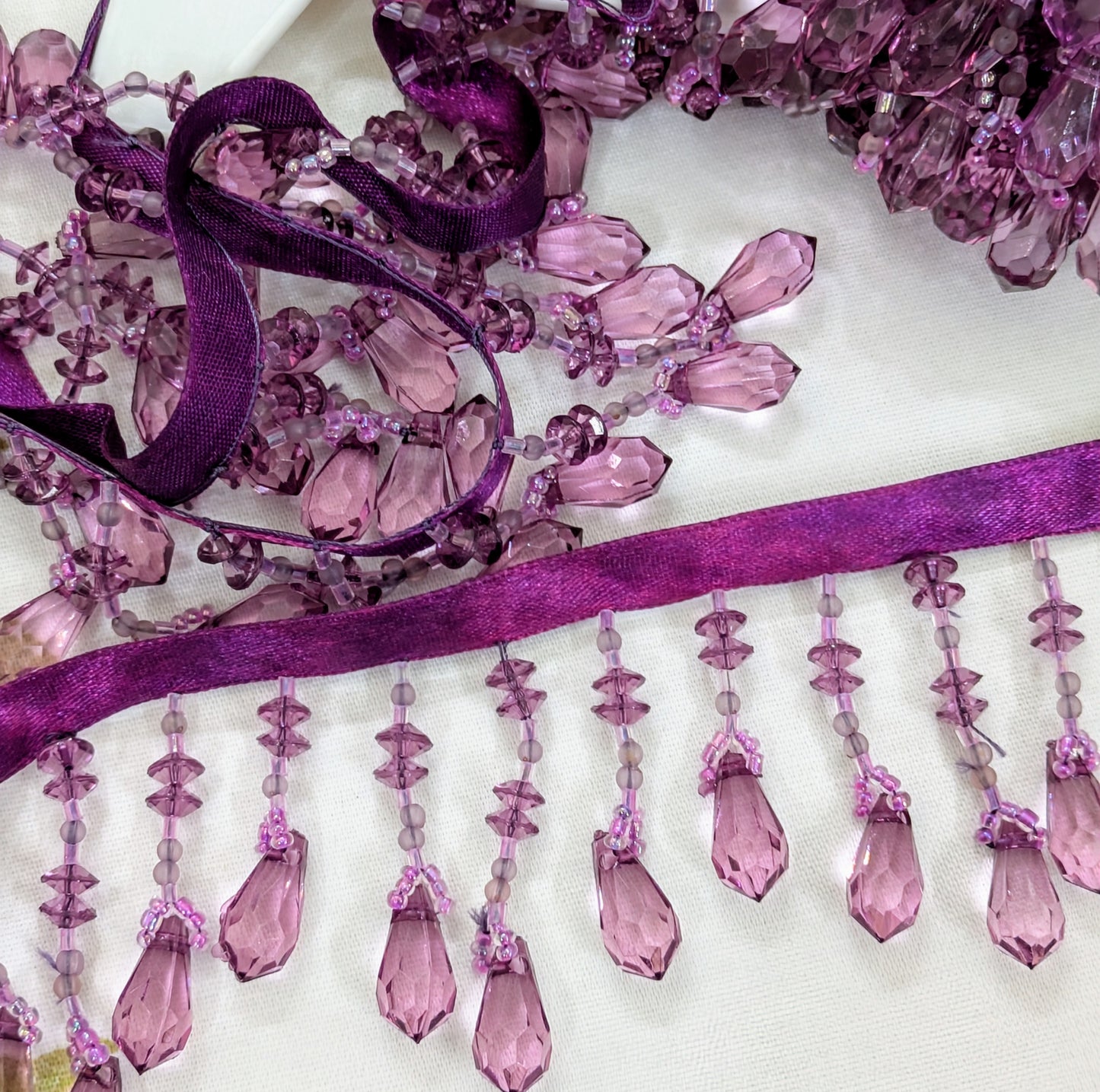 Purple Beaded Fringe - REDUCED