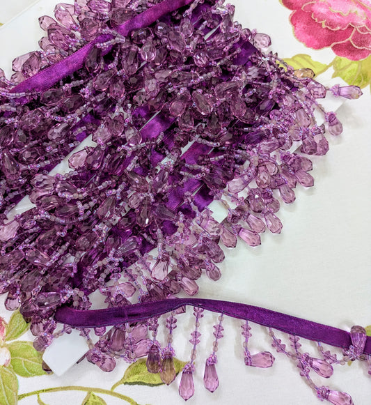 Purple Beaded Fringe - REDUCED