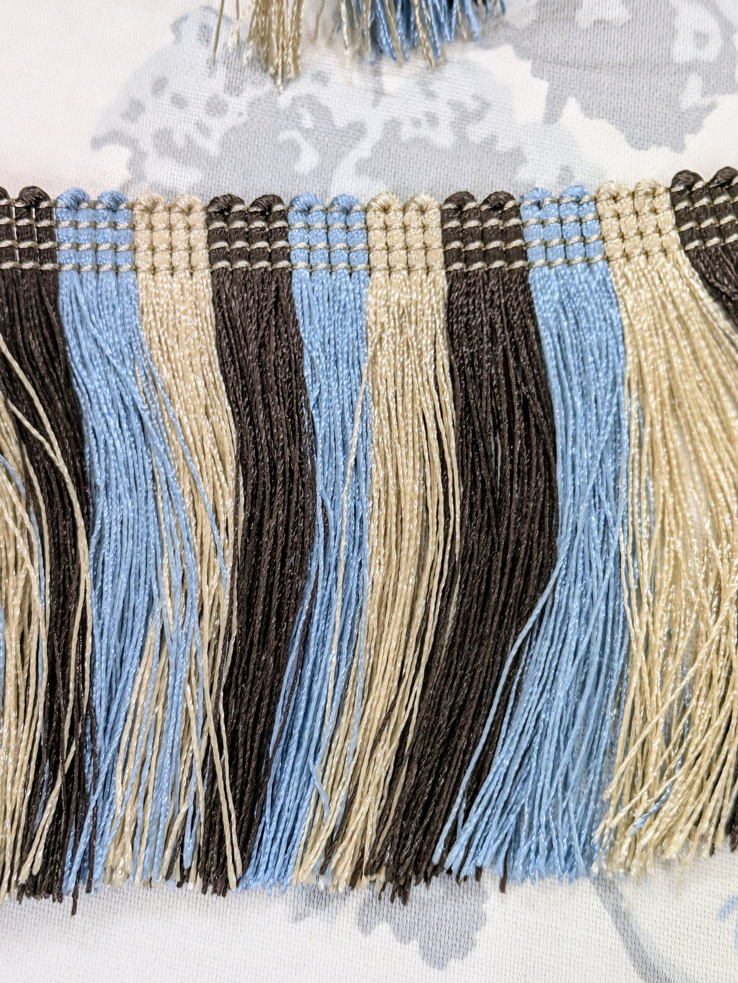 Discontinued Silky Blue Tassel Fringe - 1.5m remnant