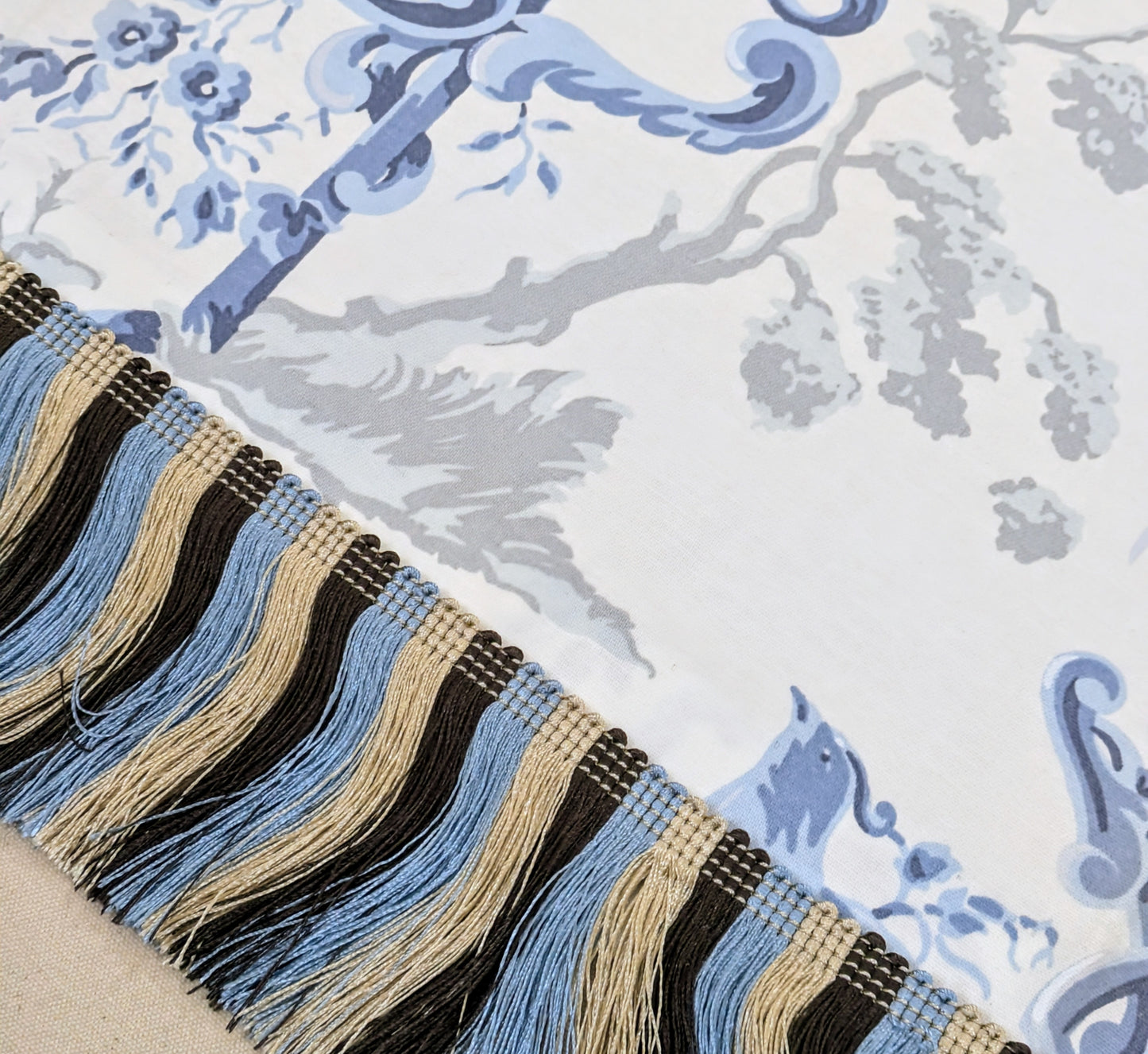 Discontinued Silky Blue Tassel Fringe - 1.5m remnant