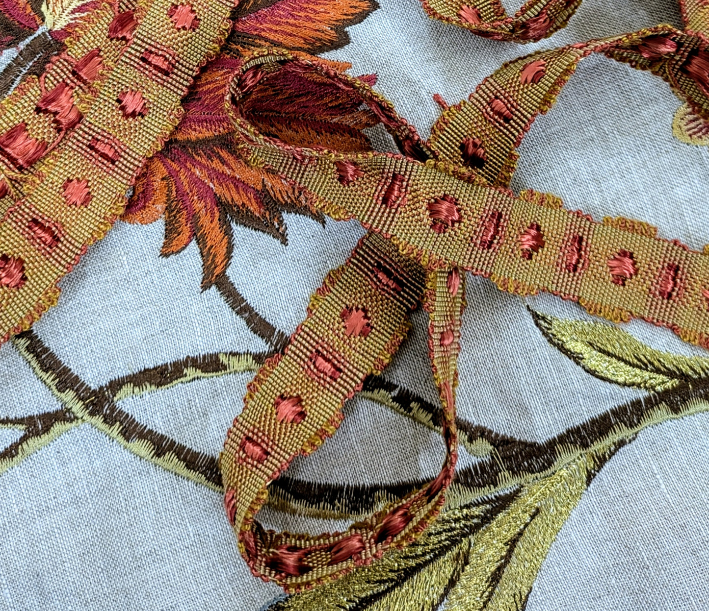 Orange & Biscuit Spotty Trimming