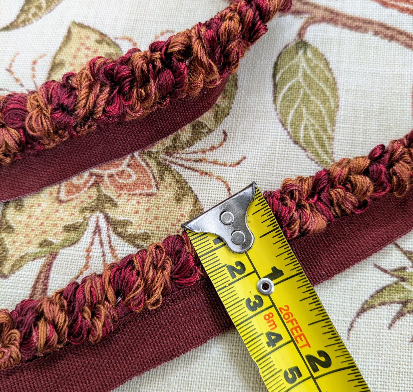 Fuchsia, Wine and Orange Flange Trimming