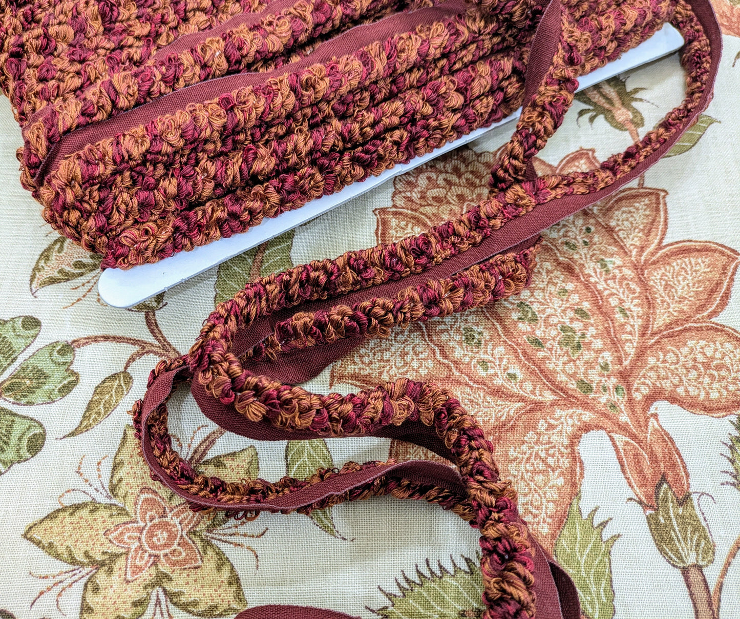 Fuchsia, Wine and Orange Flange Trimming