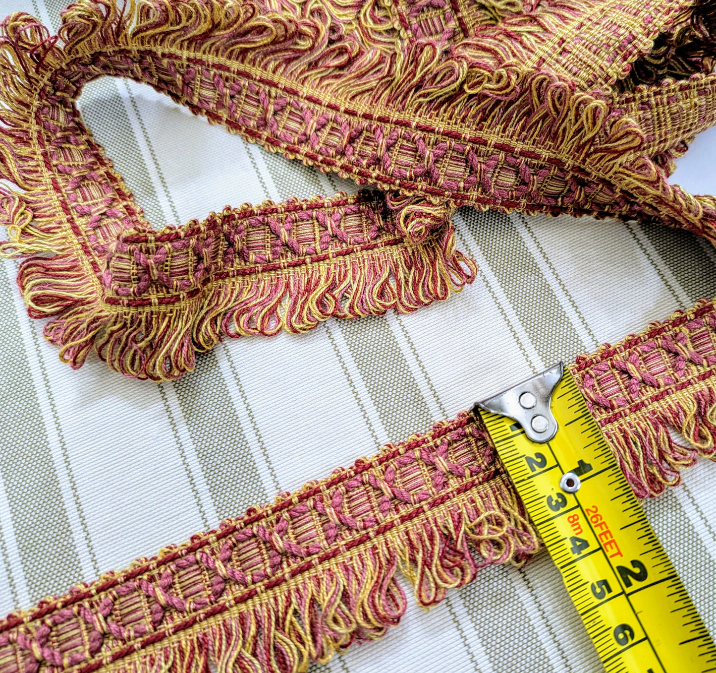 Dark Pink, Orange, Gold Tassel Fringe