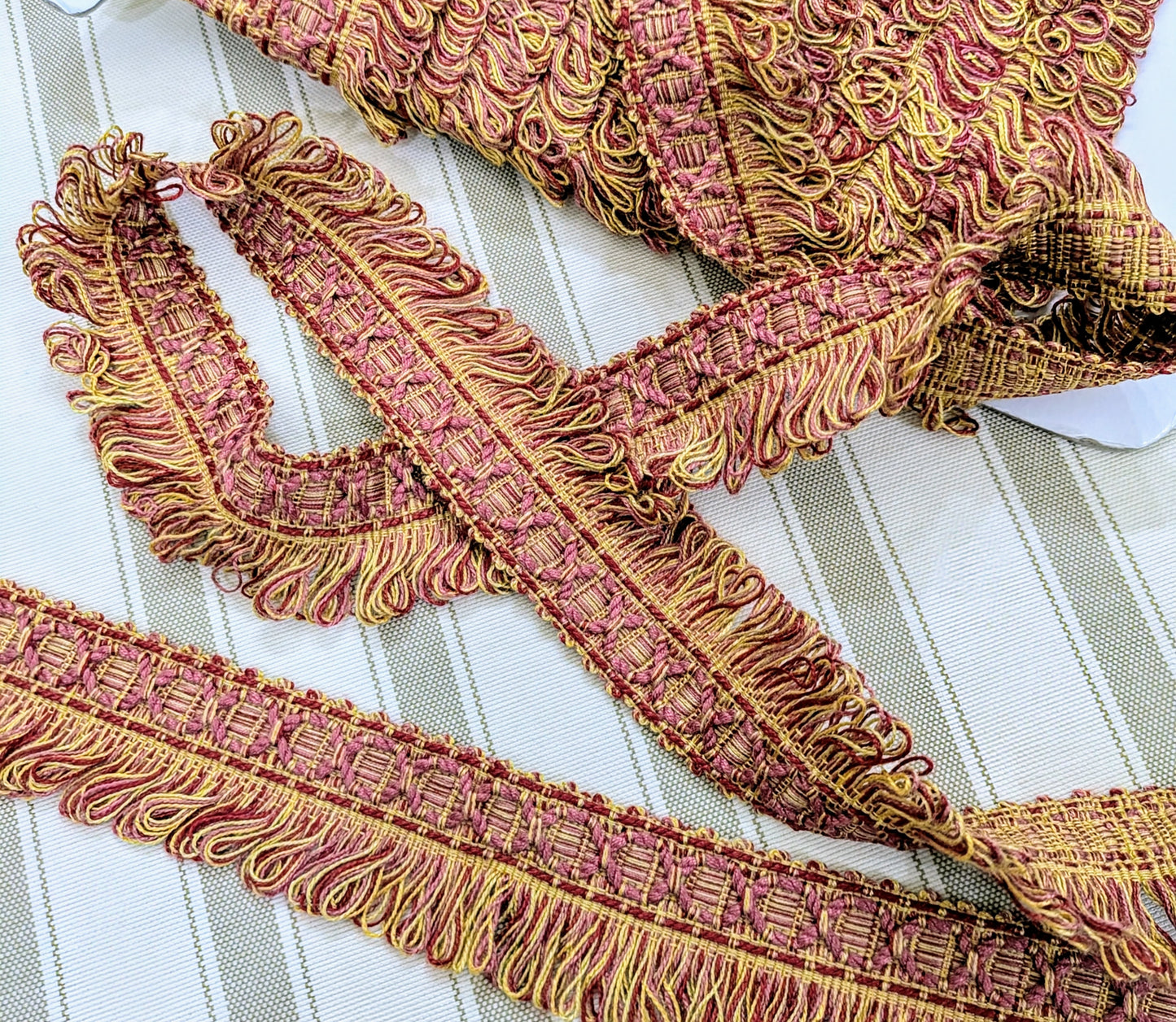 Dark Pink, Orange, Gold Tassel Fringe