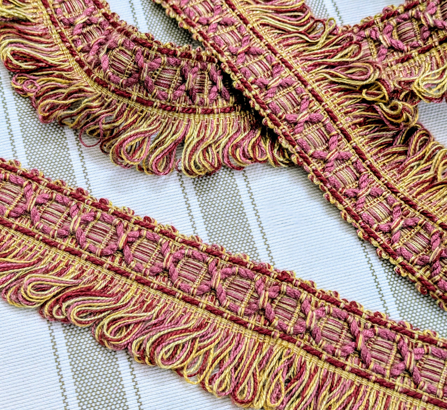 Dark Pink, Orange, Gold Tassel Fringe