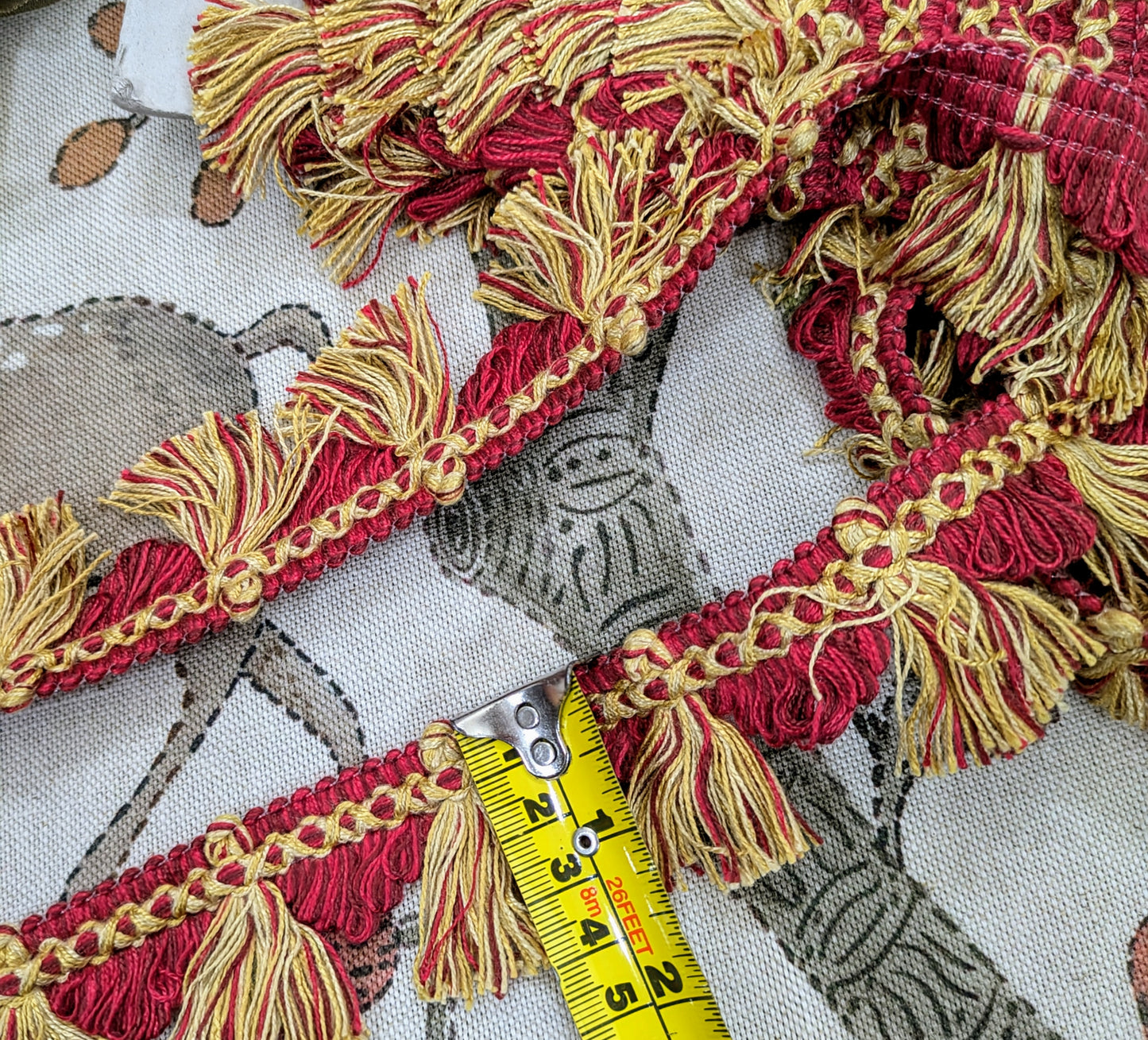 Red & Gold Tassel Fringe Trim