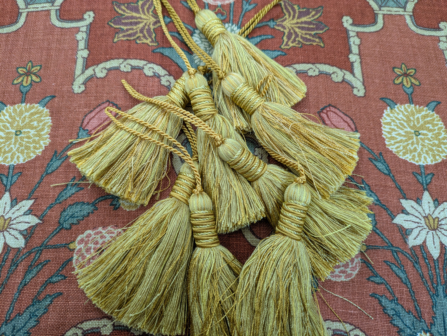 Gold Bound neck Tassels / Gold Multi colour Tassels