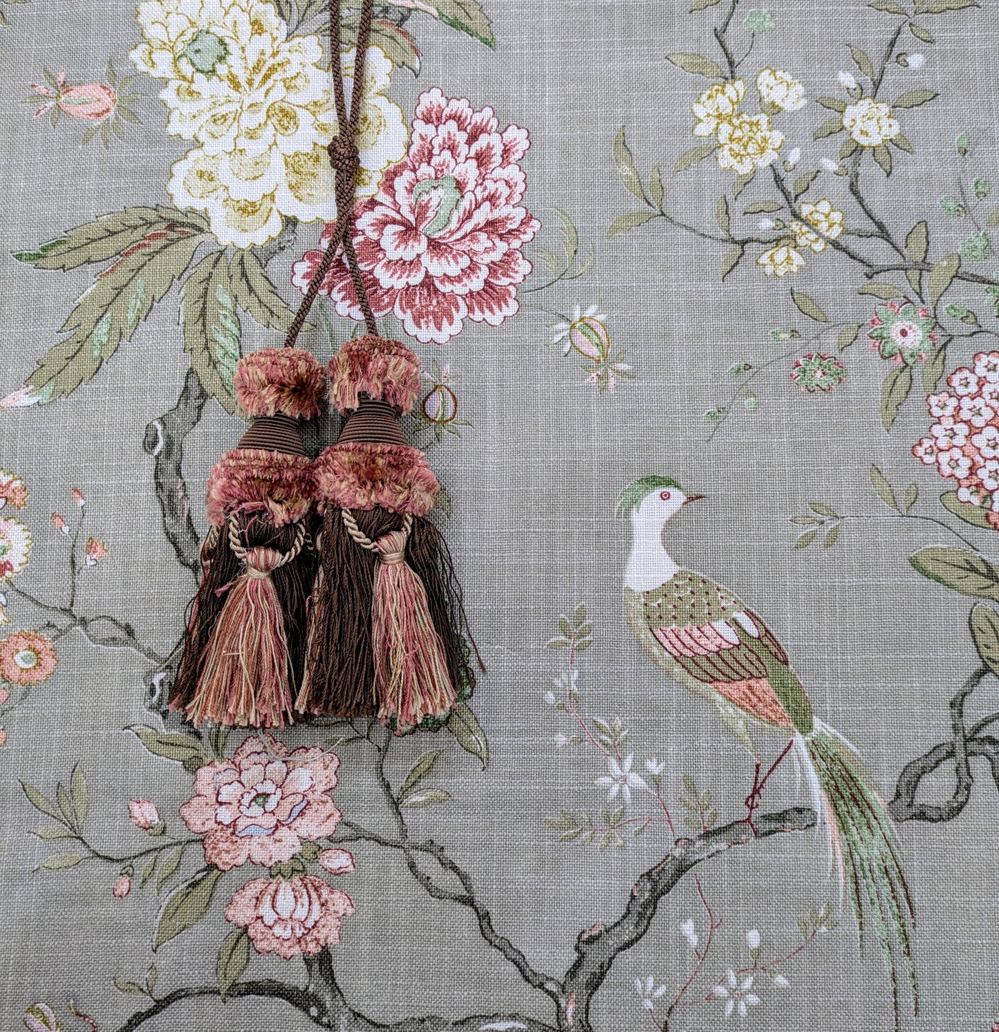 Chocolate & Pink Colour Chair Tassels, Tiebacks, Key Tassels, Cushion Tassels