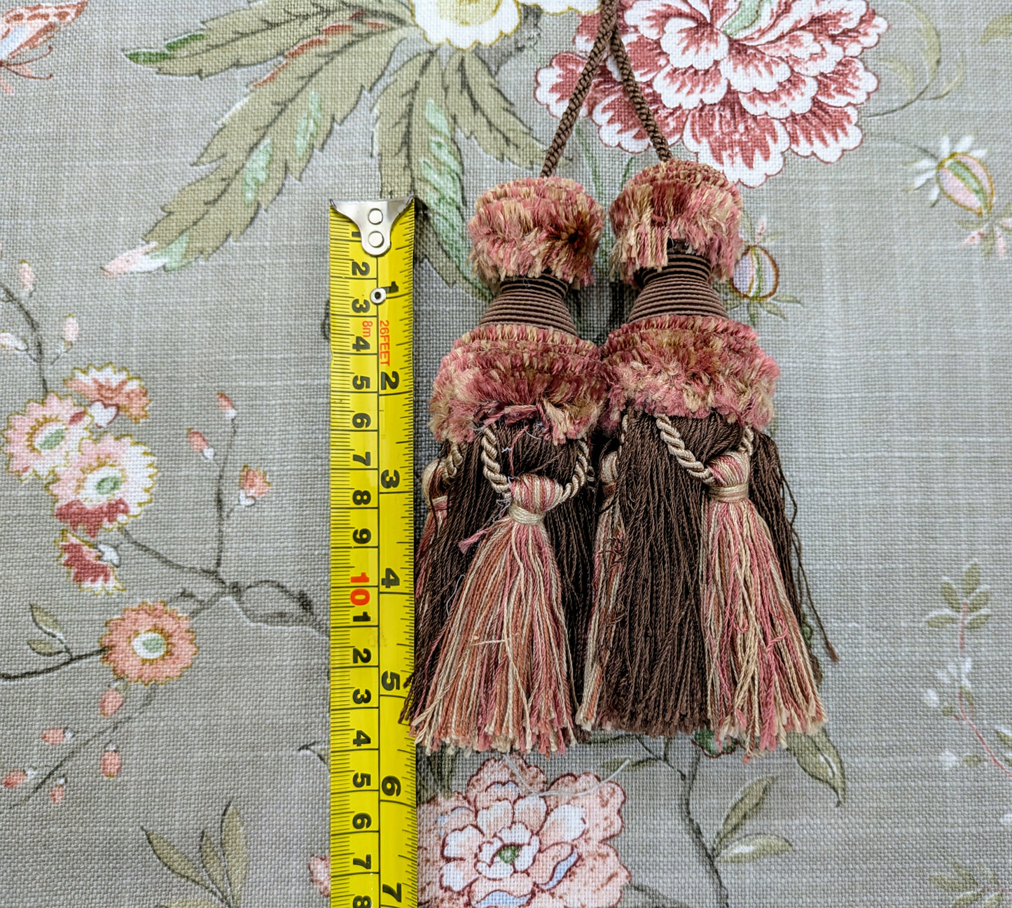 Chocolate & Pink Colour Chair Tassels, Tiebacks, Key Tassels, Cushion Tassels