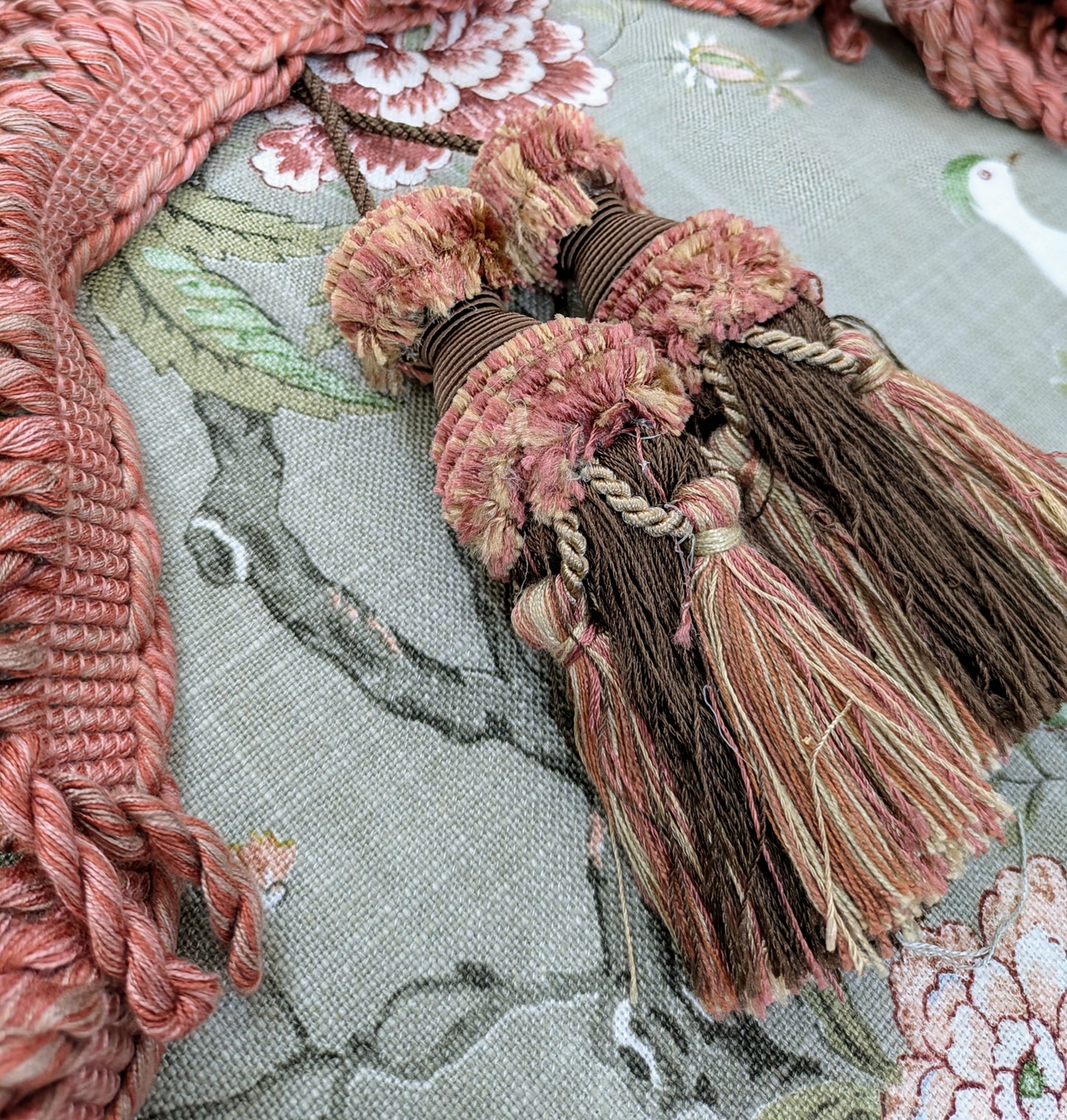 Chocolate & Pink Colour Chair Tassels, Tiebacks, Key Tassels, Cushion Tassels