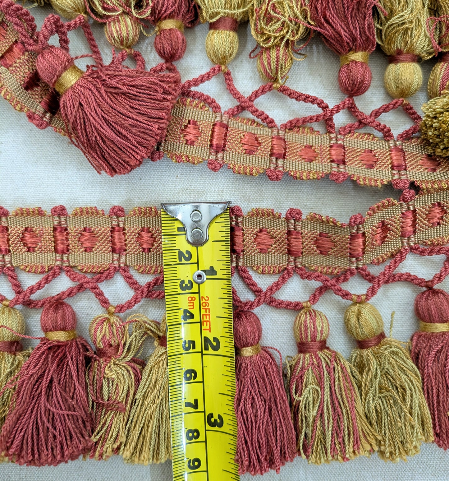 Terracotta, Orange / Apricot & Gold Tassel Fringe