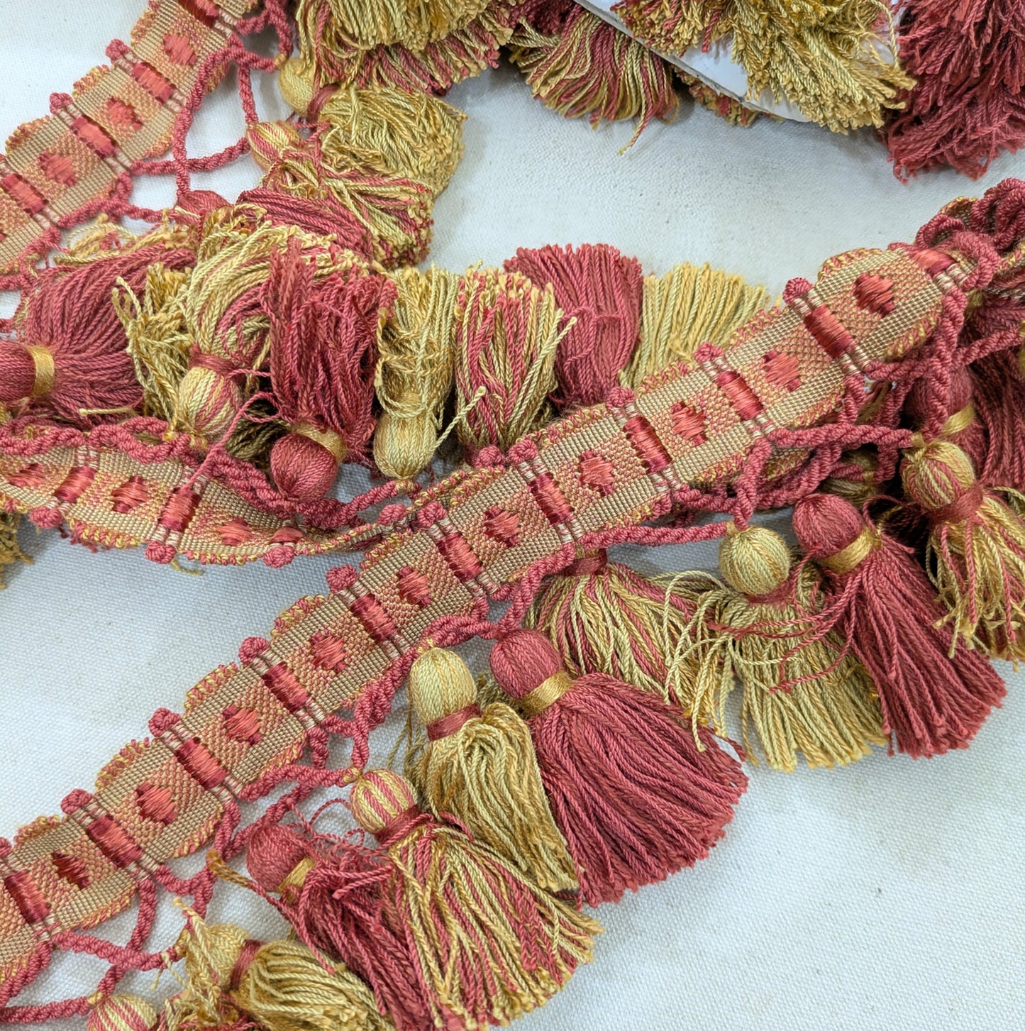 Terracotta, Orange / Apricot & Gold Tassel Fringe