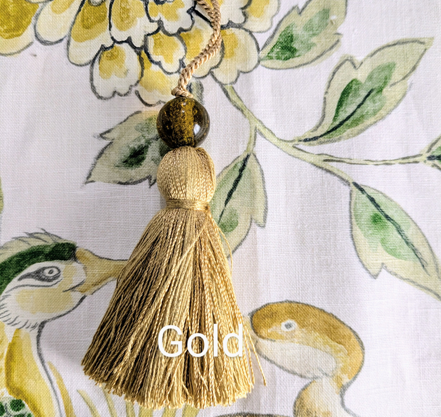 Green & Gold Beaded Cushion Tassels, Key Tassels, Decorative Tassels