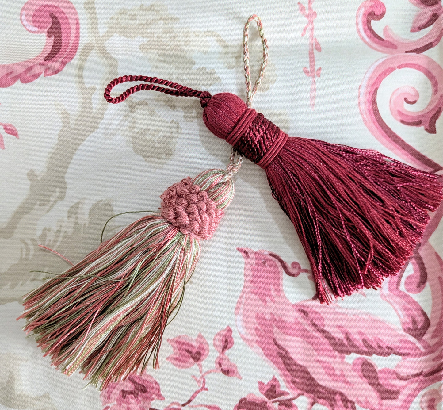 Pink & Plum Cushion Tassels, Key Tassels, Decorative Tassels