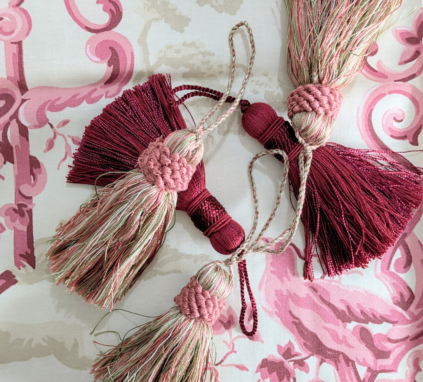 Pink & Plum Cushion Tassels, Key Tassels, Decorative Tassels