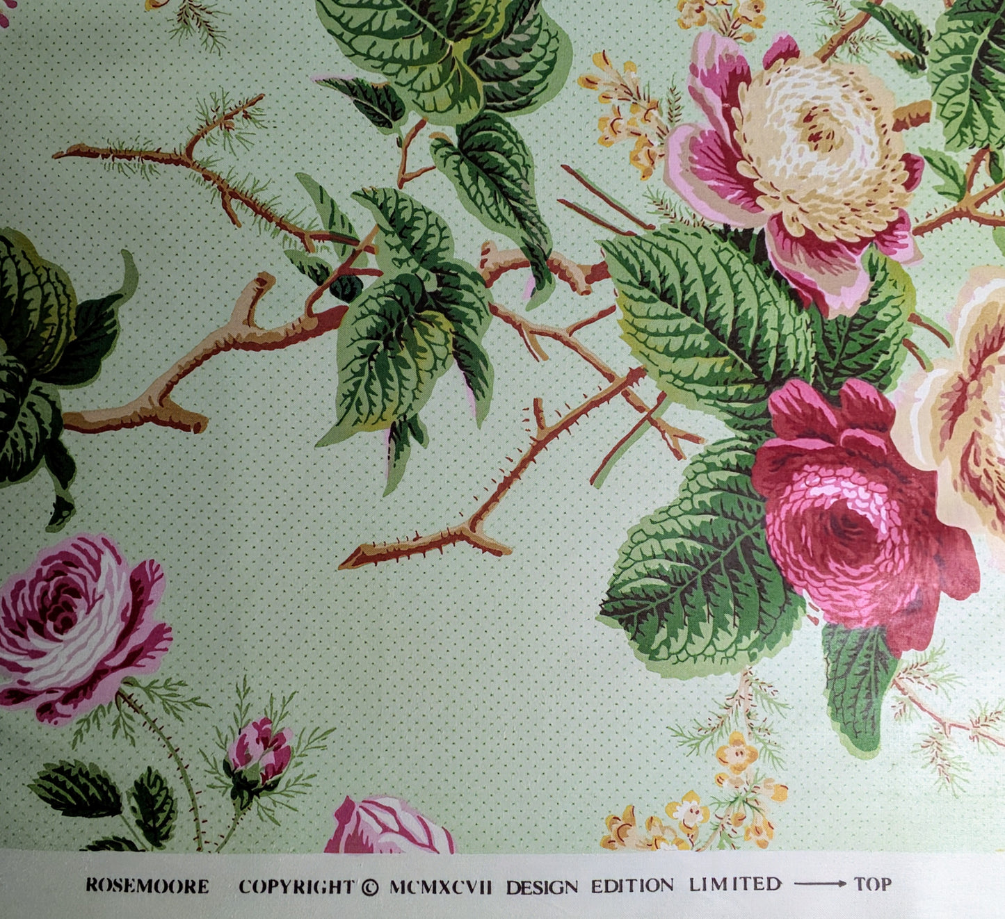 Vintage Glazed Chintz 'Rosemoore' by Design Edition Ltd from 1997 - REDUCED