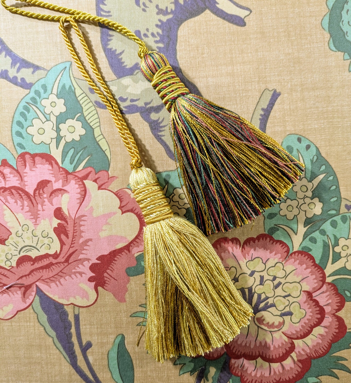 Gold Bound neck Tassels / Gold Multi colour Tassels