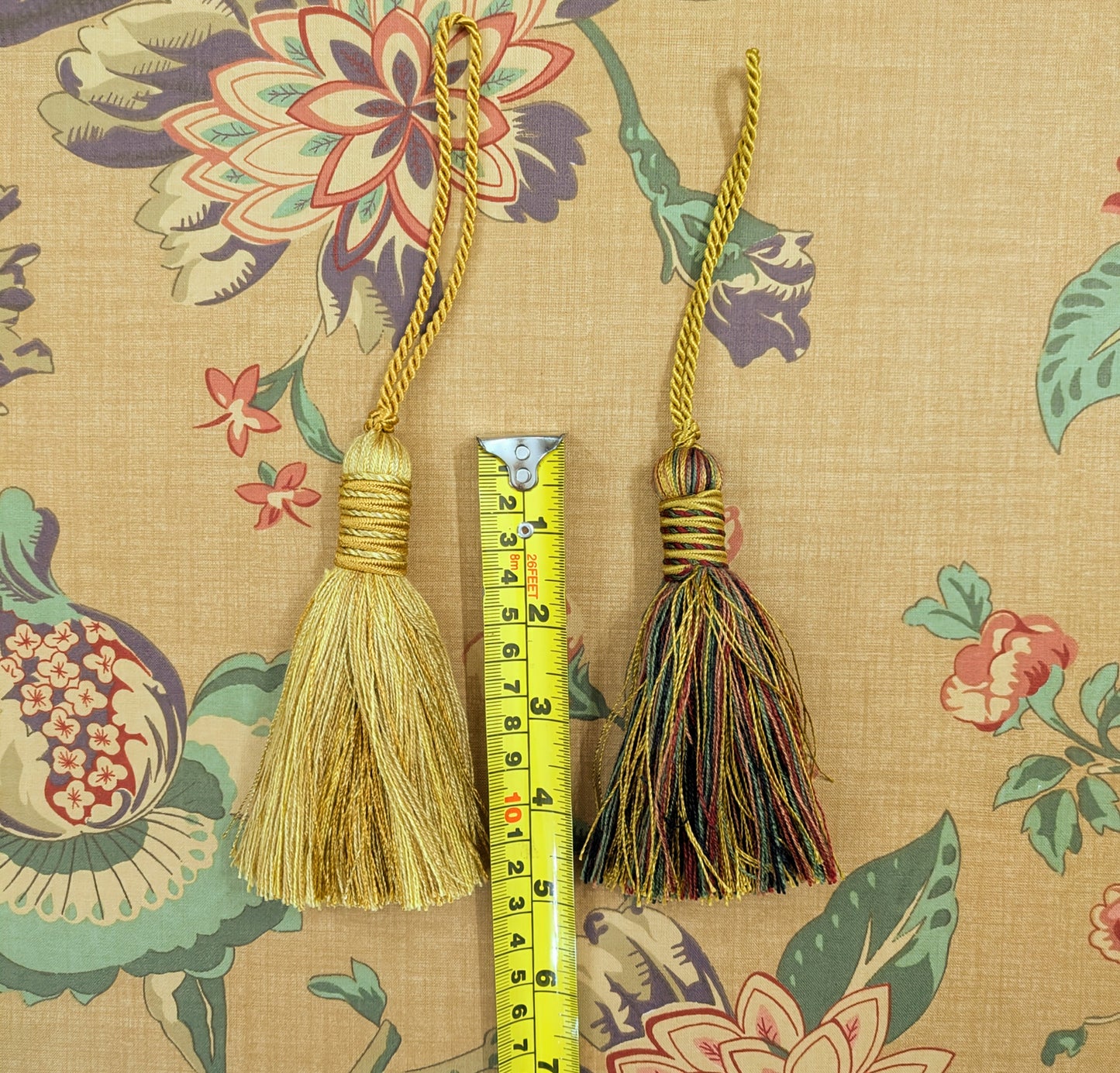 Gold Bound neck Tassels / Gold Multi colour Tassels