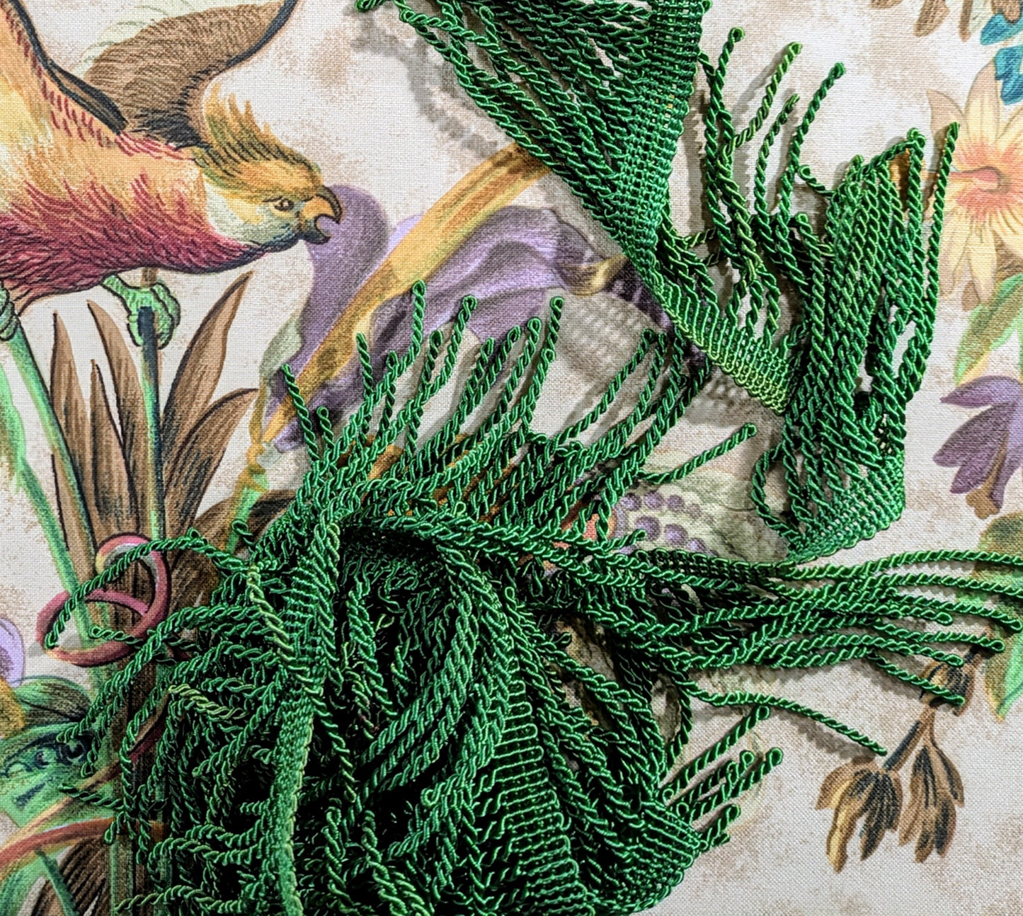 Green bullion fringe trim