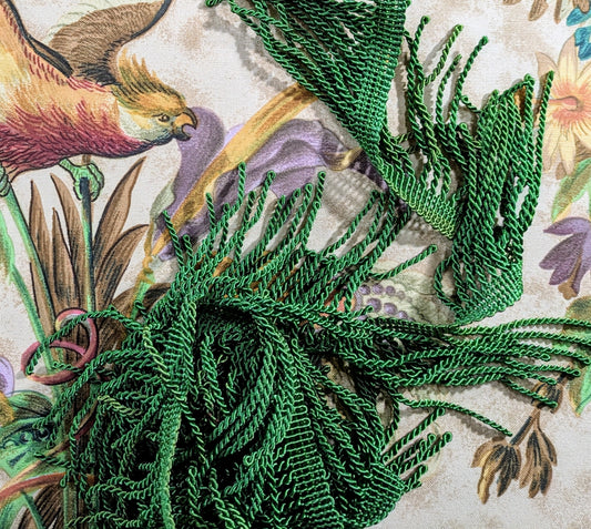 Green bullion fringe trim