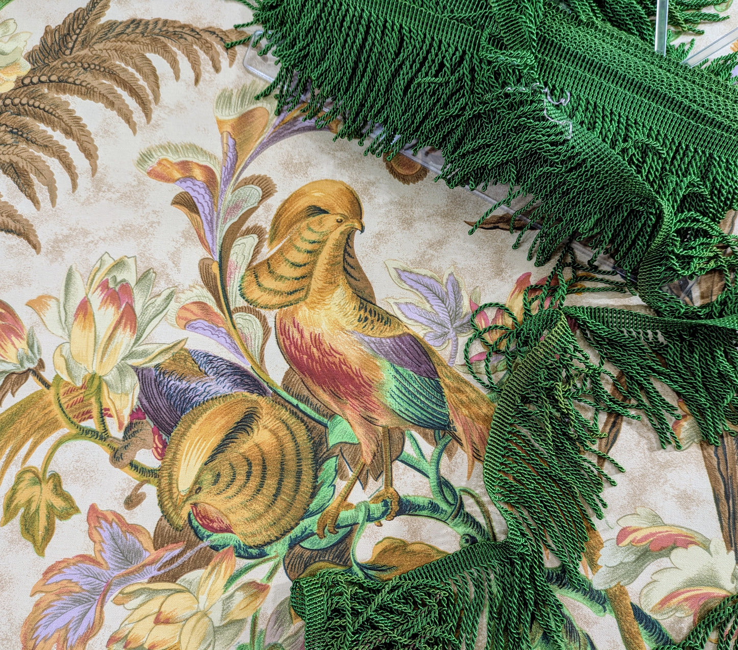 Green bullion fringe trim