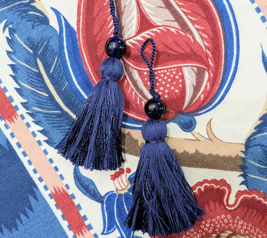 Navy Beaded Tassels / Key Tassels / Cushion Tassels