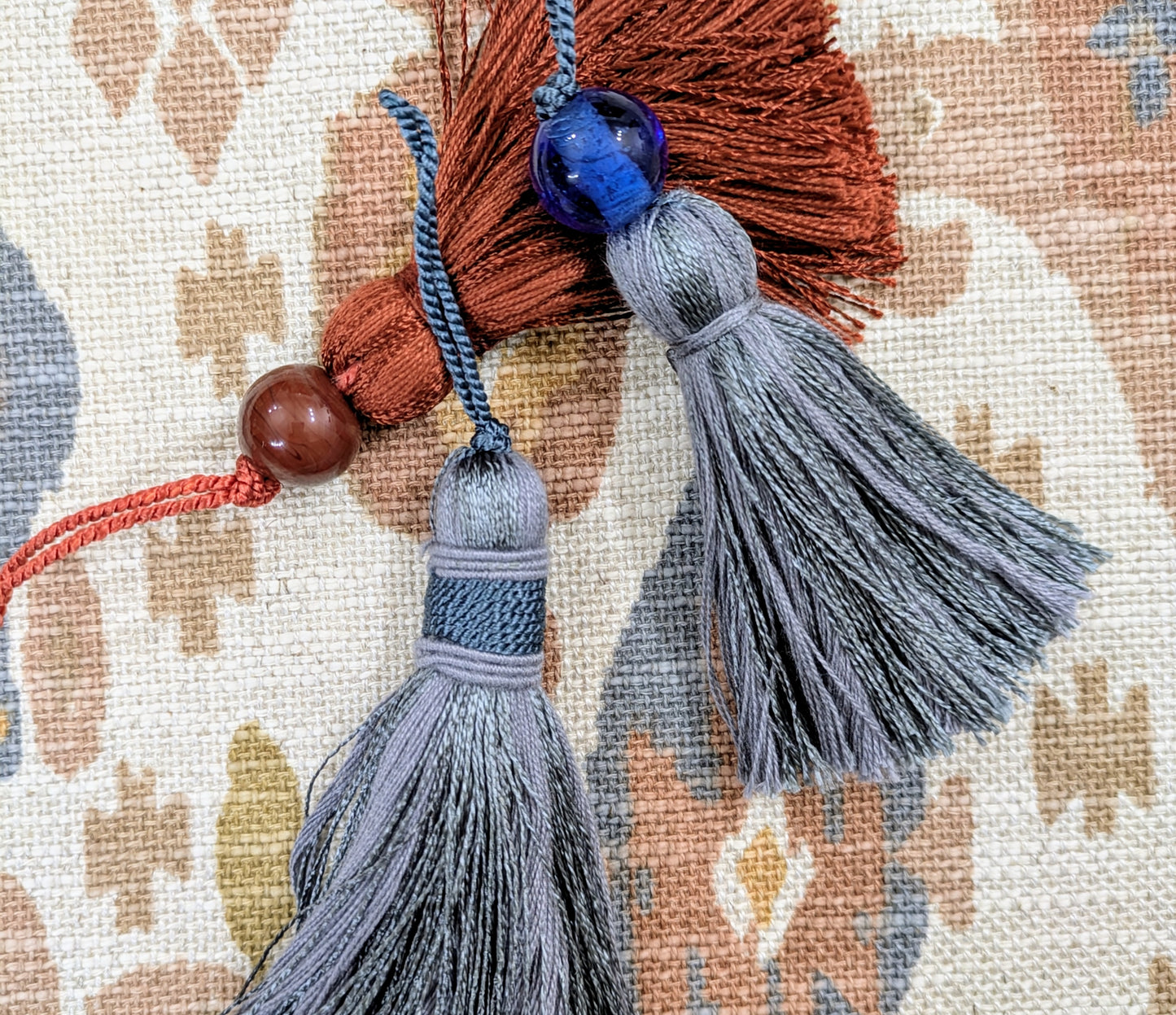Blue Tassels / Beaded Blue Tassels / Key Tassels / Cushion Tassels