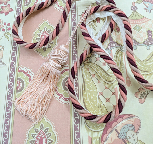 Pink & Plum Flanged Cord Trim / Upholstery Trim / Soft Furnishing Trim