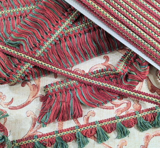 Red & Green Trim with Yellow details for Cushions, Soft Furnishings & Upholstery
