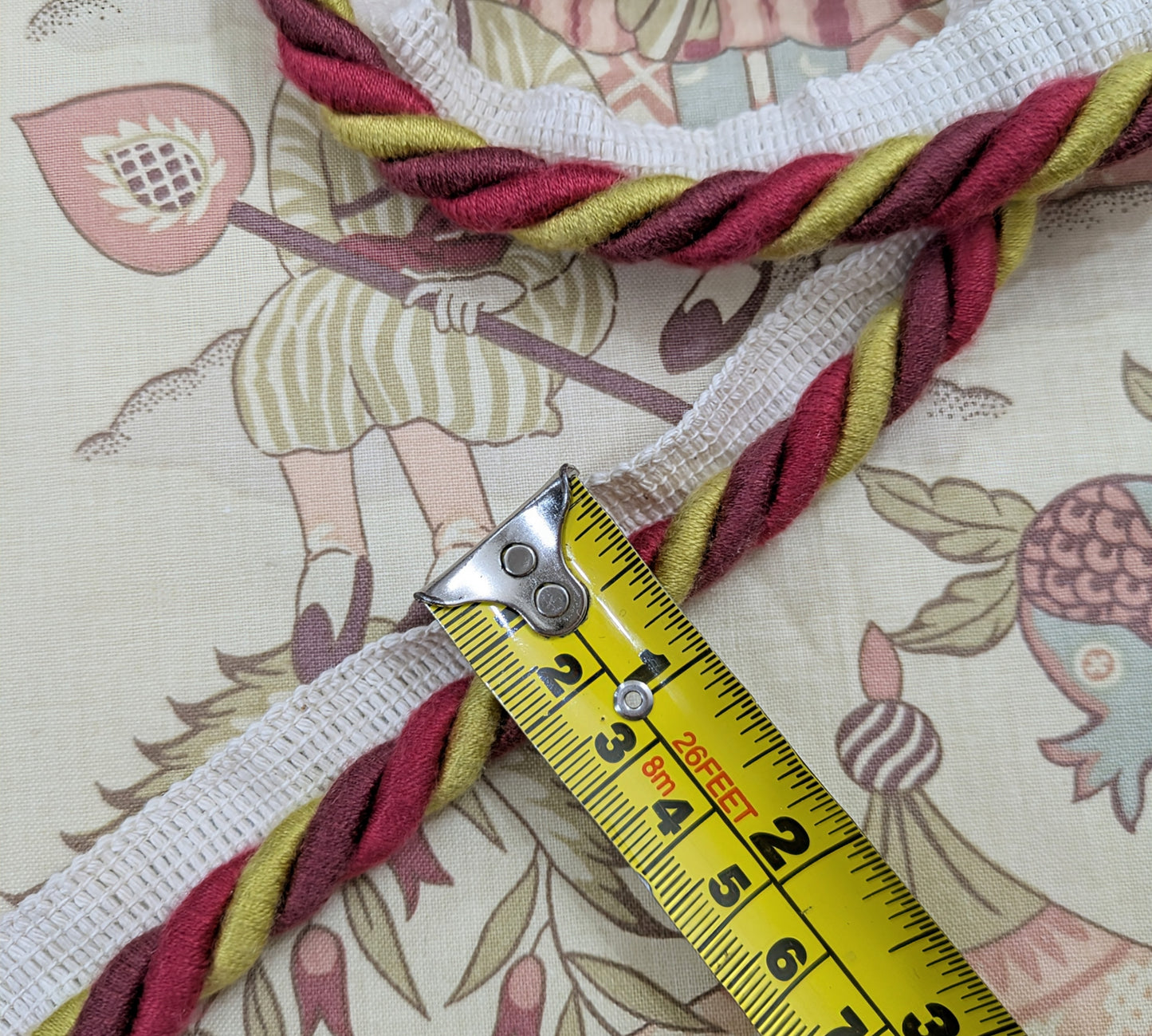 Wine, Red & Lime Colour, twisted cord, flange trim