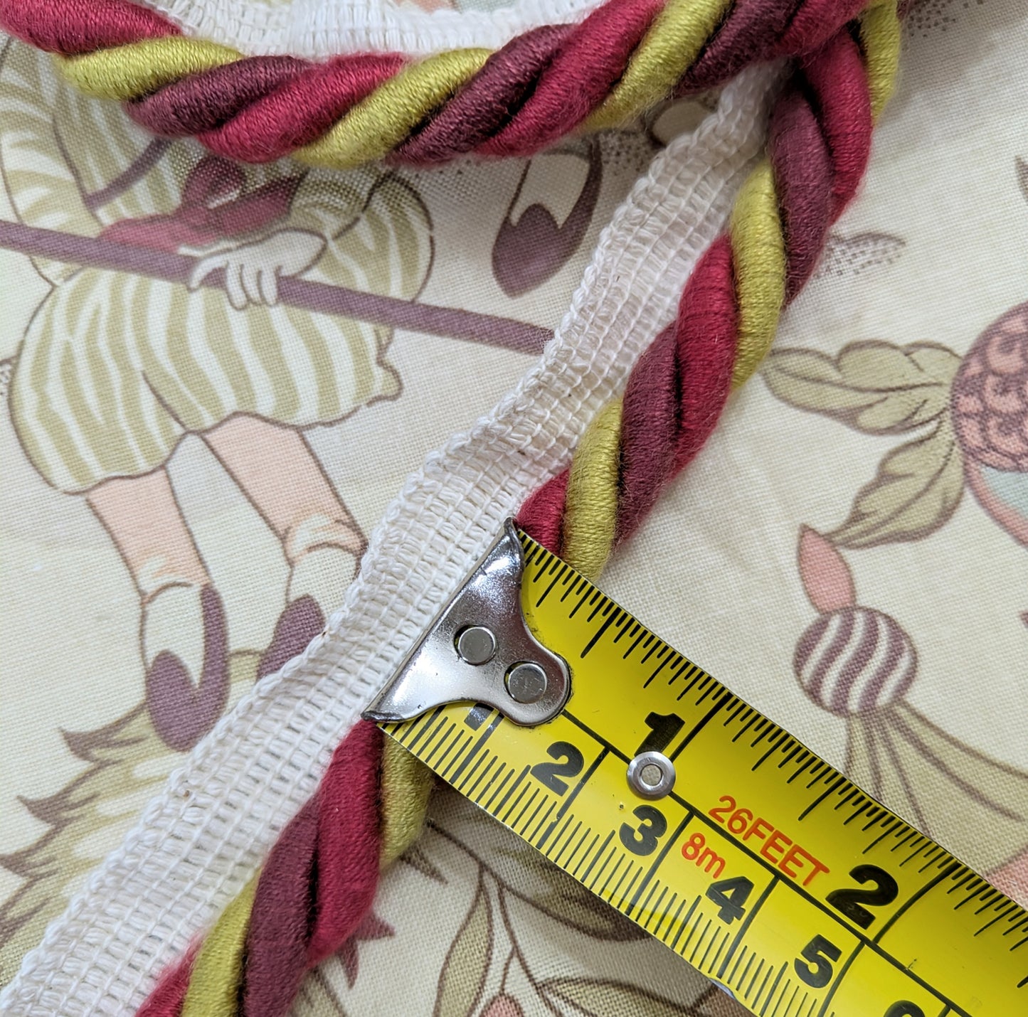 Wine, Red & Lime Colour, twisted cord, flange trim