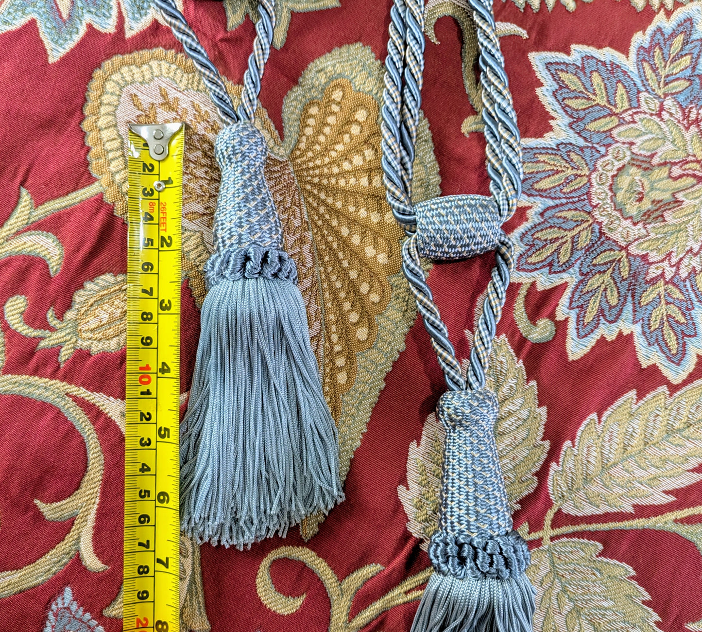 Powder Blue Tiebacks with Cream details