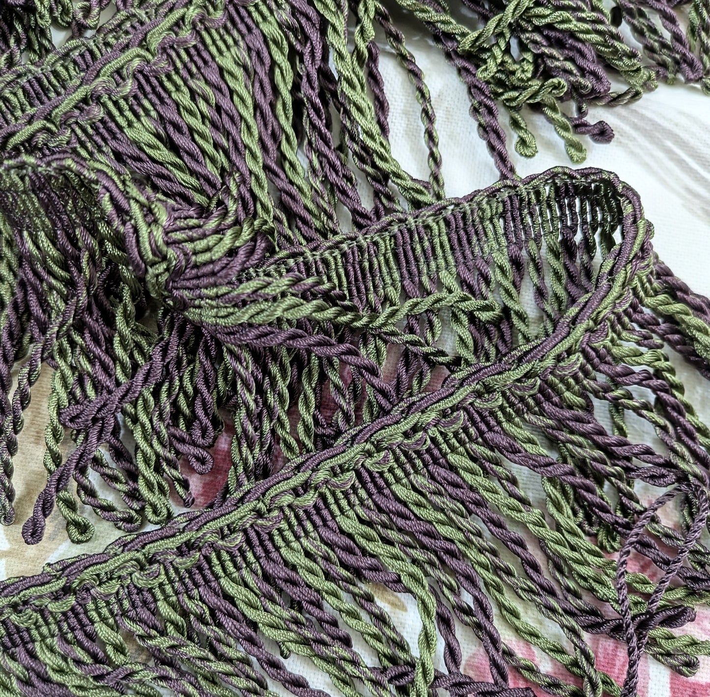 Mulberry & Green Tassel Fringe