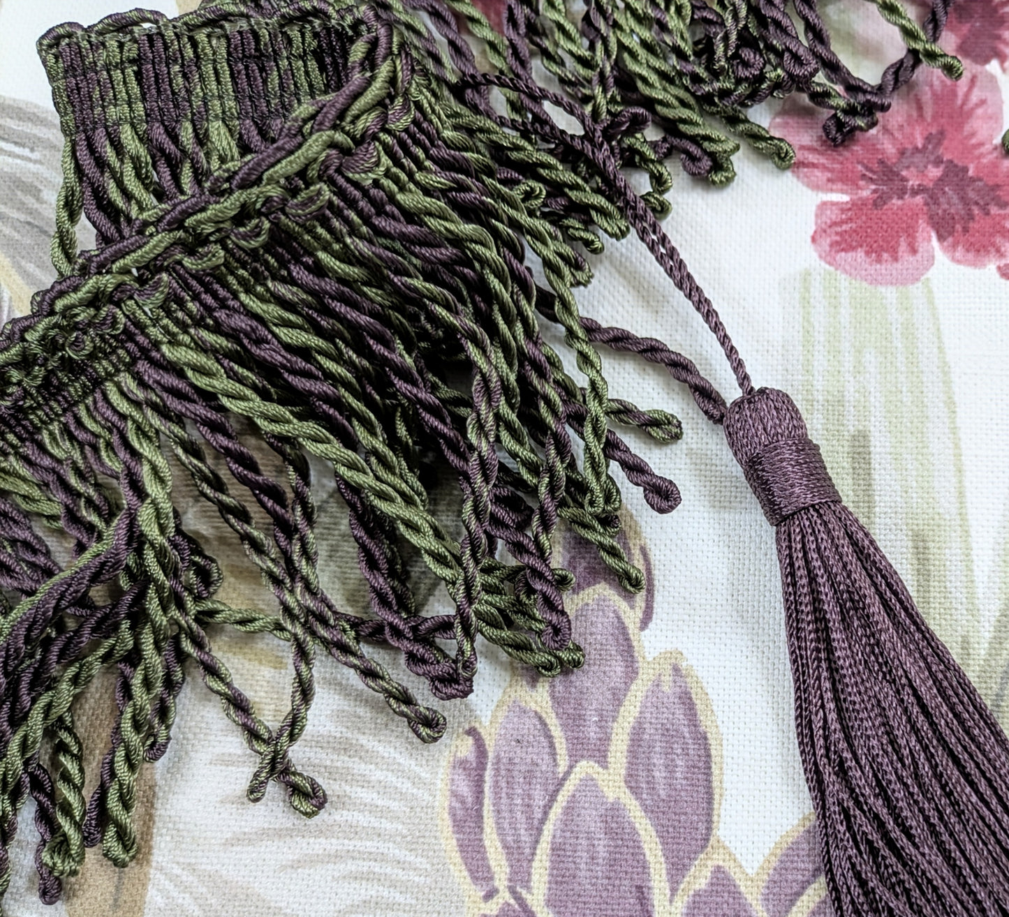 Mulberry & Green Tassel Fringe