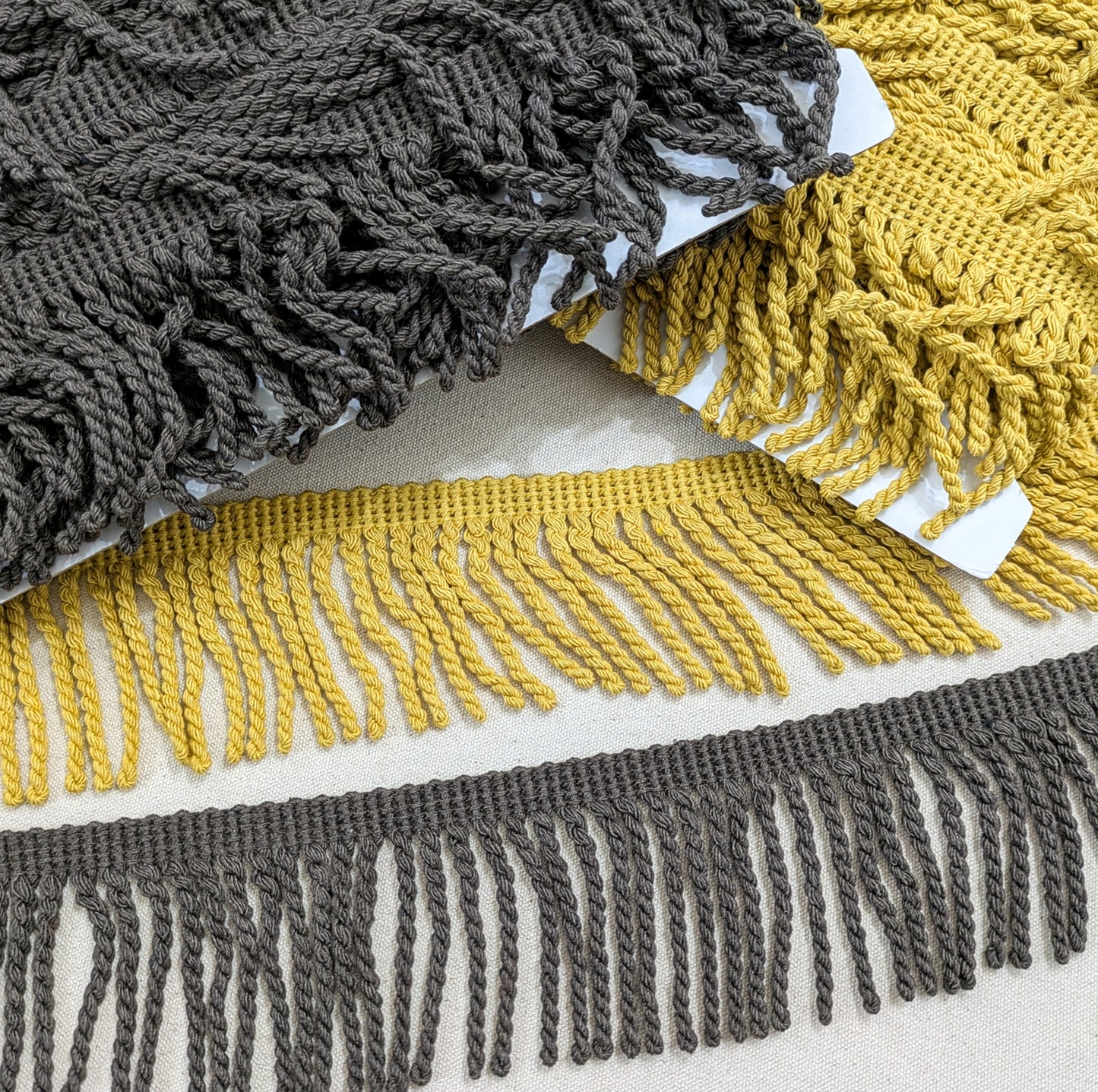 Mustard Fringe Trim / Chocolate Fringe Trim