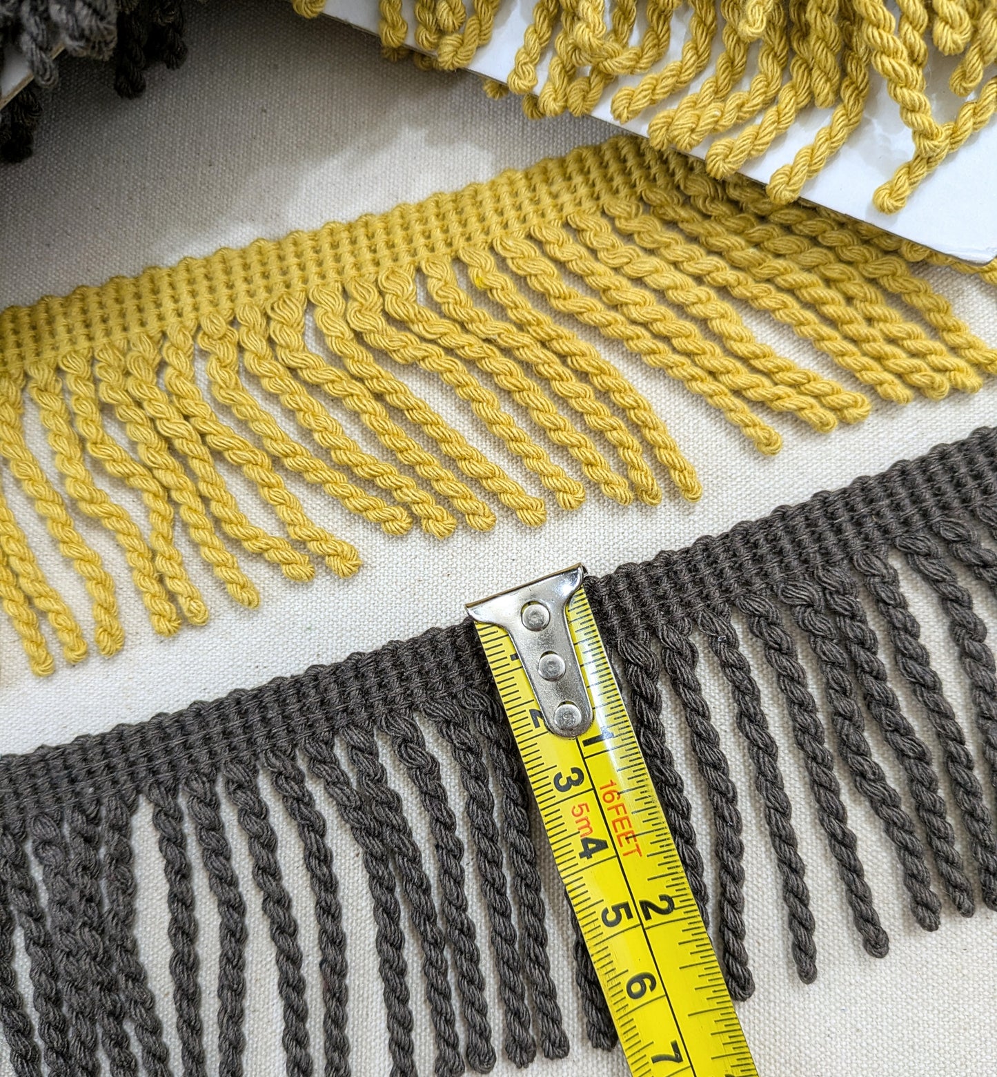 Mustard Fringe Trim / Chocolate Fringe Trim