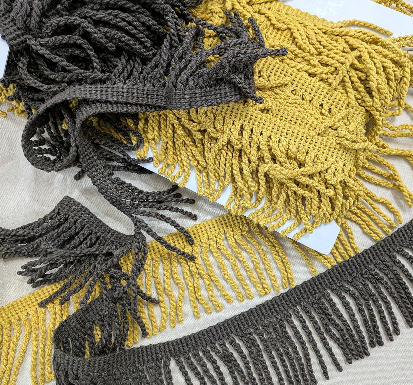 Mustard Fringe Trim / Chocolate Fringe Trim
