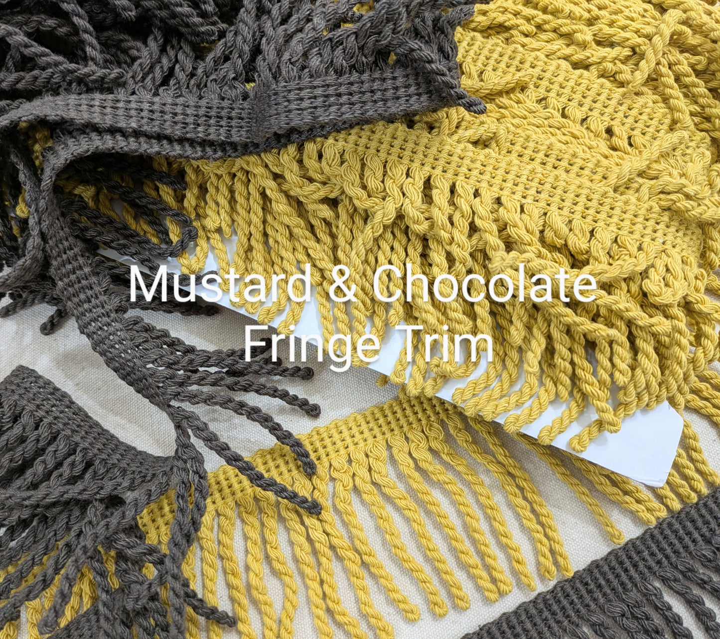 Mustard Fringe Trim / Chocolate Fringe Trim