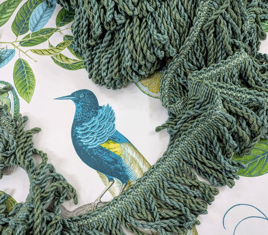 Teal & Green Bullion Fringe Trim