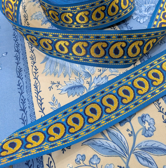 Peacock Blue Paisley Braid / Trimming