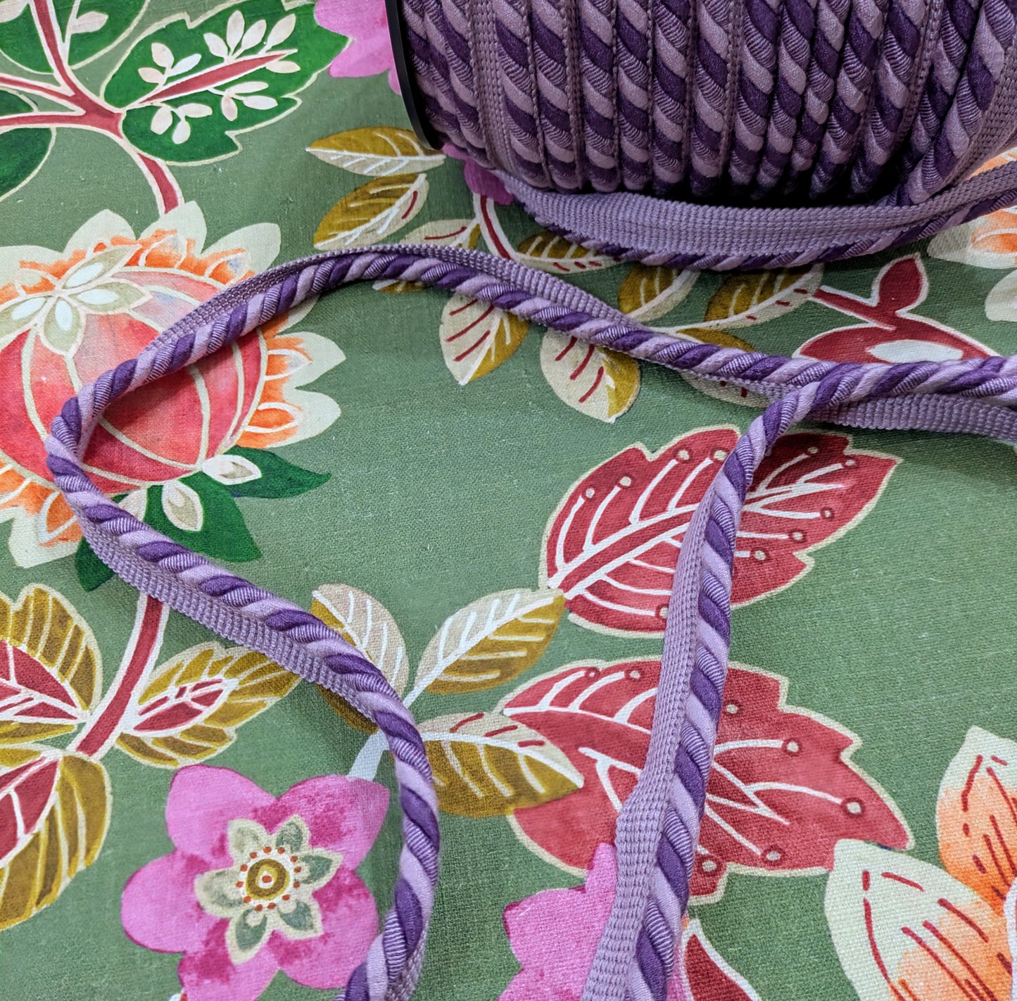 Lilac & Mauve Flanged Cord Trim / Upholstery Trim / Soft Furnishing Trim